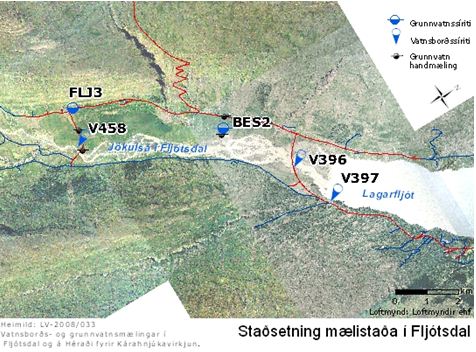 Map of Iceland. Groundwater sampling sites in Hafralaekur (HA01) and