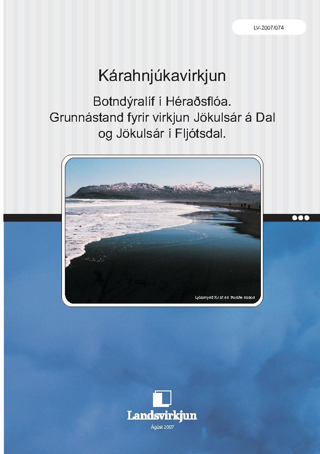 LV-2007/074 - Kárahnjúkavirkjun - Botndýralíf í Héraðsflóa.