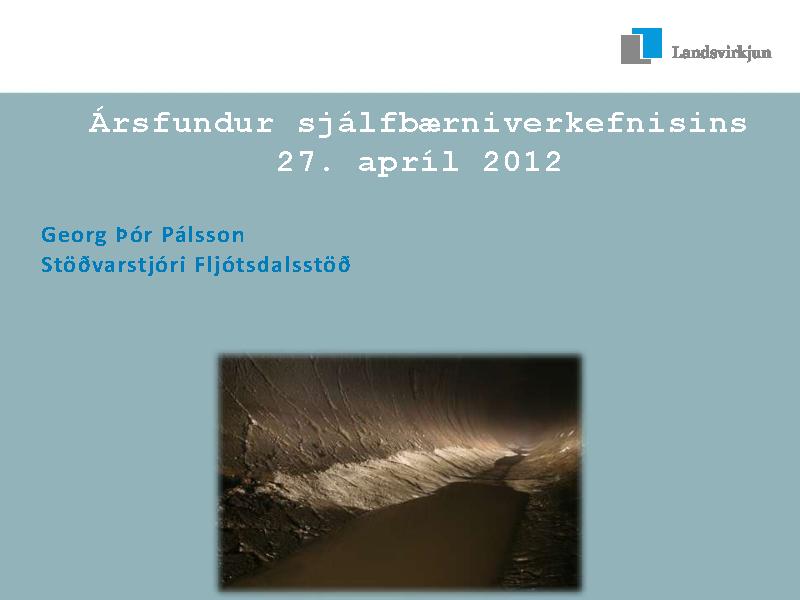 Ársfundur Sjálfbærniverkefnisins 27. apríl 2012